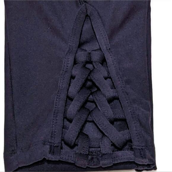 VOGO Purple Athletic Leggings Ankle Braid Detail Cropped Activewear Gym Yoga M - Picture 4 of 10